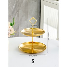 不鏽鋼多層零食盤 居家茶几擺飾 堅果乾果收納, 金色串盤S