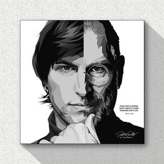 스티브잡스 애플 스타트업 창업 명언 팝아트 개업 집들이선물 인테리어액자 그림, 고급압축아크릴/5만원이상무료배송(자동적용), 작은액자(25x25cm)