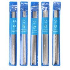 스텐 대바늘 뜨개질 장갑바늘 양쪽 스텐바늘 뜨개용품, 1개