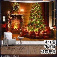 桃園有貨 聖誕掛布 房間裝飾 風水掛布 聖誕節裝飾布 聖誕襪 聖誕樹 節日裝飾藝術牆 家居生活壁畫 壁掛 家居布簾 掛畫, 1個, 1,XL