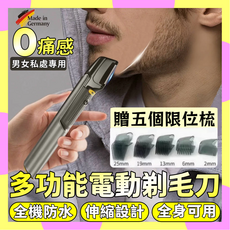 買1得5刷頭 電動剃毛器 無痛私密處除毛 腿毛 陰毛 腋毛脫毛儀 肛毛 蛋毛 私密處剃毛 脫毛 刮毛刀 除毛刀 除毛儀, 黑色, 1套, 充電款-【送蘆薈膠】