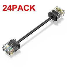 Cat6/Cat6a 24팩 슬림 RJ45 UTP 네트워크 케이블 10Gbps Cat 6 패치 NAS PS5 패널용 스위치 연결용 유연한, 06 1M, 01 Cat6A Black UTP