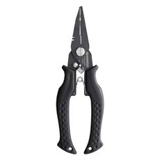 SHIMANO CT-541P 黑色路亞剪鉗，高碳鋼材質，尖嘴設計，人體工學手柄，釣魚專用, 黑, 1