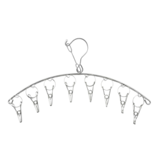 防風曬襪架 多功能組合, 1個, 不鏽鋼曬衣夾-弧形8夾