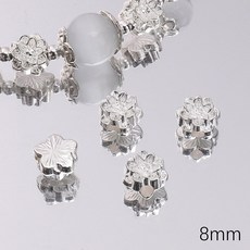 促銷好物 50個亮銀色閤金蓮花花託串珠隔片DIY飾品配件手工製作手鏈項鏈隔珠, # 11款 8mm 10個/包, 1個