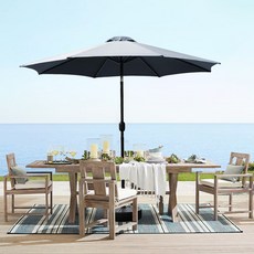 대형 파라솔 꺾임 캠핑 낚시 비치용 야외 휴대용 파라솔 받침대 포함 6~8인용 그늘막, 그레이