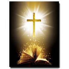 화야루이 액자 보석십자수 캔버스형 DIY 키트 40 x 50 cm, GR501. 십자가 성경, 1세트