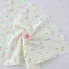 이중 더블 요루 거즈 가제 순면 사각 손수건 스카프빕 대형 42x42cm, 1개, 1개입, [요루] 스프링블룸-봄꽃믹스