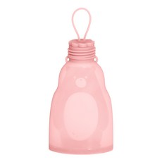跨境硅膠母乳儲奶袋存奶袋可冷凍耐高溫存奶袋 食品級硅膠分裝袋, 1個, 1個:小熊奶袋-粉色300ml
