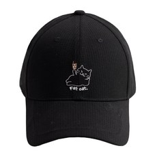 胖胖貓彎簷帽 XGH2413 遮陽帽 防曬帽 登山帽 露營帽 棒球帽 透氣快乾 XOTIC 戶外防曬, 黑色