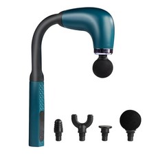 진동 핸디 안마기 강력 진동 갈고리형 6단조절 4개 교체 휴대용 무선 안마기, 진녹색