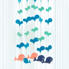 완제품모빌 고래가족 바다생물 우산친구들 펠트가랜드 어린이집 유치원 환경구성 3종, 1.고래가족