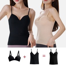 이너리즘 모달 V라인 스포츠 노와이어 브라 캡나시 끈나시 2P