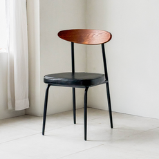 퍼니인어스 토미체어 식탁의자 원목 스틸체어 미드센츄리 철제 모던 실바 카페의자, 2개, 월넛+블랙