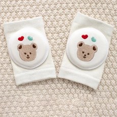 여아 및 남아용 크롤링 팔꿈치 보호대 아기 무릎 패드 안전 코튼 유아 다리 워머 어린이 쿠션 레깅스, [02] heart bear, 1개