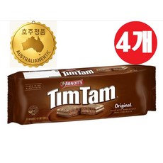 Arnotts 아노츠 오리지널 Tim Tam 초콜릿 비스킷 스낵 200g 4팩, 4개