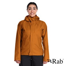 伊凱文戶外 Rab Downpour Eco Jacket 輕量防風防水連帽外套 女款 橙橘色