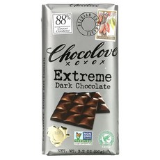 Chocolove 초코러브 익스트림 다크 초콜릿 코코아 함량 88% 90g 3.2oz, 1개