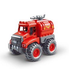 黑白寶貝 消防工程慣性車 360特技旋轉 免裝電池 慣性車 消防車 雲梯車 噴水車 玩具車, 1個, 水車