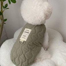 SAN寵物 狗狗貓咪冬季保暖毛絨馬甲秋冬裝，適用泰迪博美小型犬寵物衣服, 軍綠色,XL 胸47背35約4.25-6kg, 1個