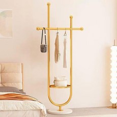 북유럽 코트랙 모던 스틸 행거 인테리어 스탠드 옷걸이 보관 사무실 우산걸이, 심플 스타일-화이트옷걸이+화이트 대리석