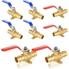 2개 묶음 Seelink 34인치 PEXA 확장 드롭 이어 볼 밸브 황동 차단 PexA 파이프 연결용 ASTM F1960 빨간색, 8