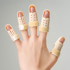 천끝 손가락 고정 보호대 깁스 지지대 6개, 살구색, 2세트