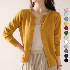 턴키 빅사이즈 (44~120 까지) 여성 스판 라운드 니트 가디건