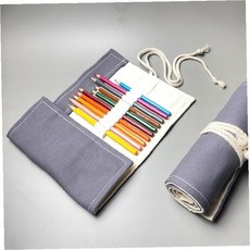 두루마리 말이 천 소재 색연필 펜 붓 수납 파우치 휴대 필통 미술 도구 정리, 1개, 상세페이지 참조