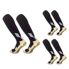 wrikri 미끄럼 방지 논슬립 남자 아동 축구 양말 3종, 3개, 블랙