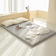 바닥 잠자리 가성비 침대위 사계절 매트 편안한 손님용 토퍼, 그레이