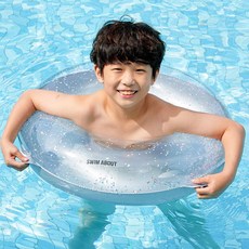 스윔어바웃 어린이 반짝이 원형 튜브 75cm, 실버(PK08), 1개
