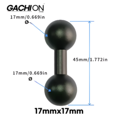 더블 볼 헤드 연결 마운트 어댑터 25mm 20mm 17mm, 1개, 17mmx17mm