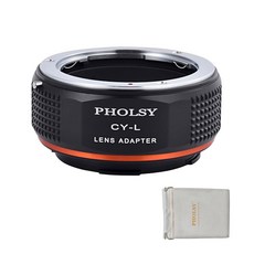 PHOLSY 렌즈 어댑터 Nikon to L개구 제어 링 포함 FG형 렌즈와 호환되는 Leica L 카메라 본체 Lica SL2 SL2-S CL TL2 Lumix S5 S1 BS1, Contax / Yashica CY to Leica L, 1개