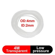 4미터 유압 오일 파이프 OD 2mm/3mm/4mm/6mm RC 굴삭기 덤프 트럭 부품 용 검정색 나일론 튜브 투명 호스, 01 4M 4X2mm Hose