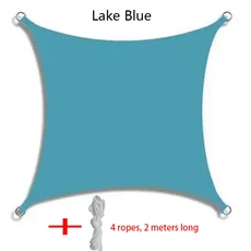 야외 차양 방수 돛 정원 캐노피 테라스 자동차 캔버스 직사각형 수영장 햇빛 가리개, 2x2m, lake blue_2x2m