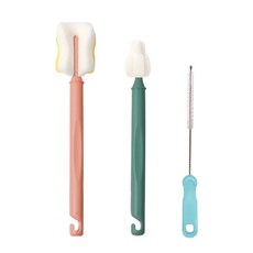젖병&젖꼭지 Easy 클리닝 브러쉬세트(젖병 젖꼭지 통기시스템세척솔 3종세트), 1개