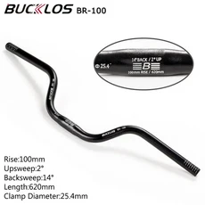 BUCKLOS 산악 자전거 핸들 바 31.8mm 25.4mm 자전거 라이저 바 620660720780mm 알루미늄 합금 MTB 사이클링 부품, [03] 25.4-620-100mm-Black