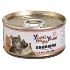 亞米亞米 白身鮪魚 貓罐, 1個, 白身鮪魚+吻仔魚(淺粉)
