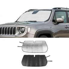 Jimen 지프 레니게이드 2015-2021과 호환 자동차 앞유리 햇빛 가리개 반사 창문 쉐이드 선바이저, Jimen 지프 레니게이드 2015-2021과 호환,