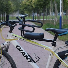 자전거 보조의자 아기안장 검정 유아안장 앞좌석, 1개, A산악자전거블랙+팔걸이난간