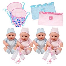 여아완구 역할완구 엄마놀이 아기인형 장난감 아기띠 어린이집 아가인형 정서놀이 3세, 1세트, 혼합색상