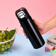레디박스 스텐 316 고급 2단 원터치 텀블러 보온보냉 빨대포함, 1개, 500ml, 블랙 1개, 500ml, 블랙