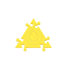 HIPIDOG 寵物訓練蜂鳴器 - 玩具和訓練輔助工具, 按鈕固定墊-黃色【4片】自由拼接組合, 1個