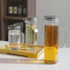 냉장고 보리차 물병 내열 유리 물통 입구 넓은 세척 편한 쉬운 보리차통 업소용 가정용 식당