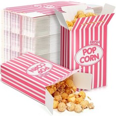 Xinnun 300 Pcs Paper Popcorn Boxes 1oz Oil-proof Disposable 스트라이프(줄무늬)d Container Leak Proof Holde, 200, 핑크