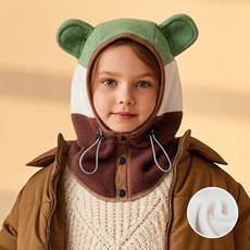 알앤엘 키즈 배색 플리스 귀달이 바라클라바 스트링 조절형