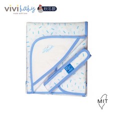 Vivibaby 提花嬰兒包巾，秋冬款，MIT台灣製造，純棉柔軟親膚，防驚跳設計，0-6個月寶寶適用
