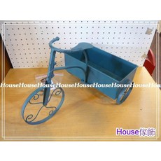 House傢飾 仿舊鐵製三輪車造型花器