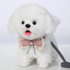 강아지 로봇 인공지능 AI 지능형 장난감 움직이는 반려로봇, 우유X 젖병X, 몰타 + 레이스 진주 나비